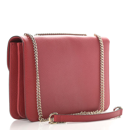 Gucci Dollar Calfskin Interlocking G Shoulder Bag Red 3 of 12