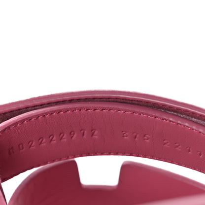 Hermes Suede Goatskin Womens Chypre Sandals 37.5 Rose Aphrodite 6 of 9