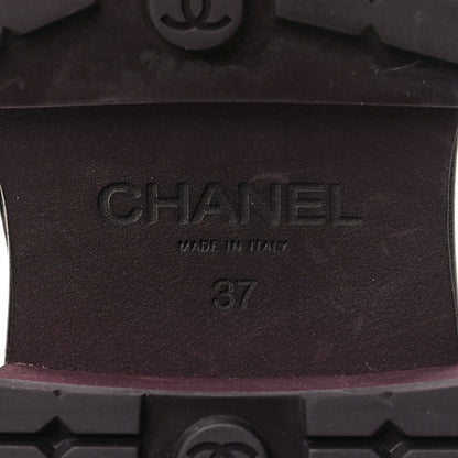 Chanel Calfskin Quilted CC Mocassin Loafers 37 Dark Purple 7 of 9
