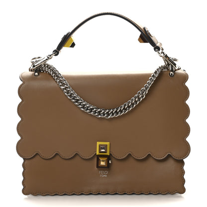 Fendi Vitello Liberty Scalloped Studded Kan I Shoulder Bag Sand 1 of 10