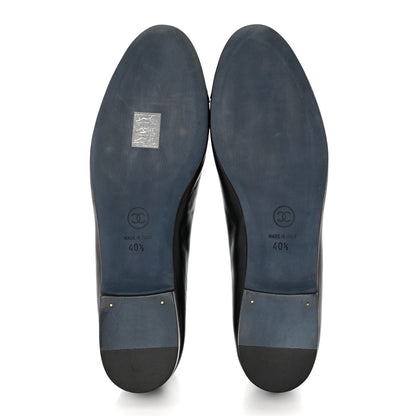 Chanel Lambskin Patent Cap Toe CC Ballerina Flats 40.5 Black 5 of 7