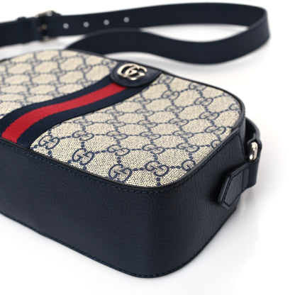 Gucci GG Supreme Monogram Textured Dollar Calfskin Web Small Ophidia Camera Bag Beige Blue 8 of 8