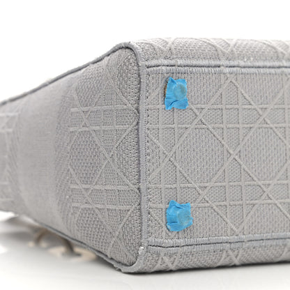 Christian Dior Canvas Embroidered Cannage Medium Lady D-Lite Gray 8 of 11