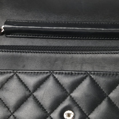 Chanel Lambskin Quilted Wallet On Chain WOC Black 12 of 17