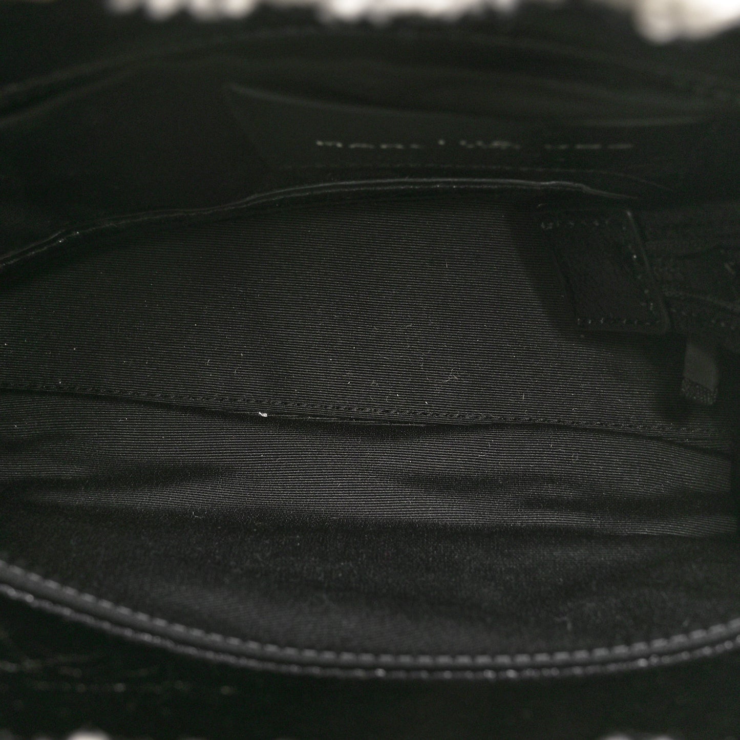 Shiny Calfskin Faux Shearling Mini The Traveler Tote Bag Black