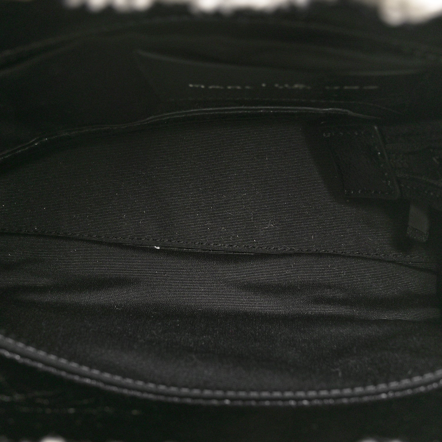 Marc Jacobs Shiny Calfskin Faux Shearling Mini The Traveler Tote Bag Black 5 of 9