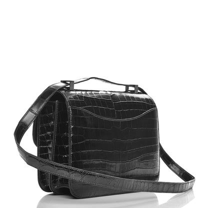Hermes Shiny Niloticus Crocodile Constance 24 Bleu Marine 3 of 13