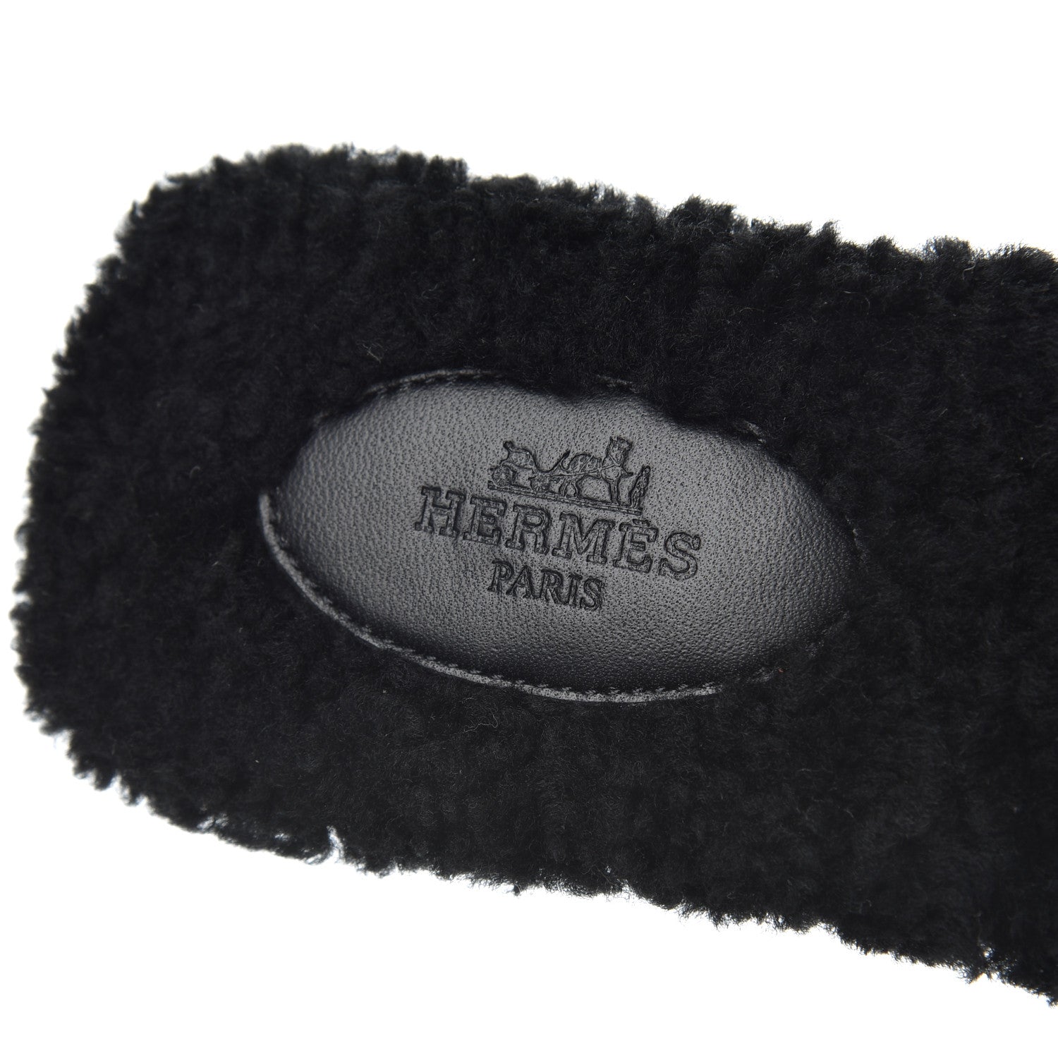 Hermes Woolskin Oran Sandals 40 Black 6 of 13