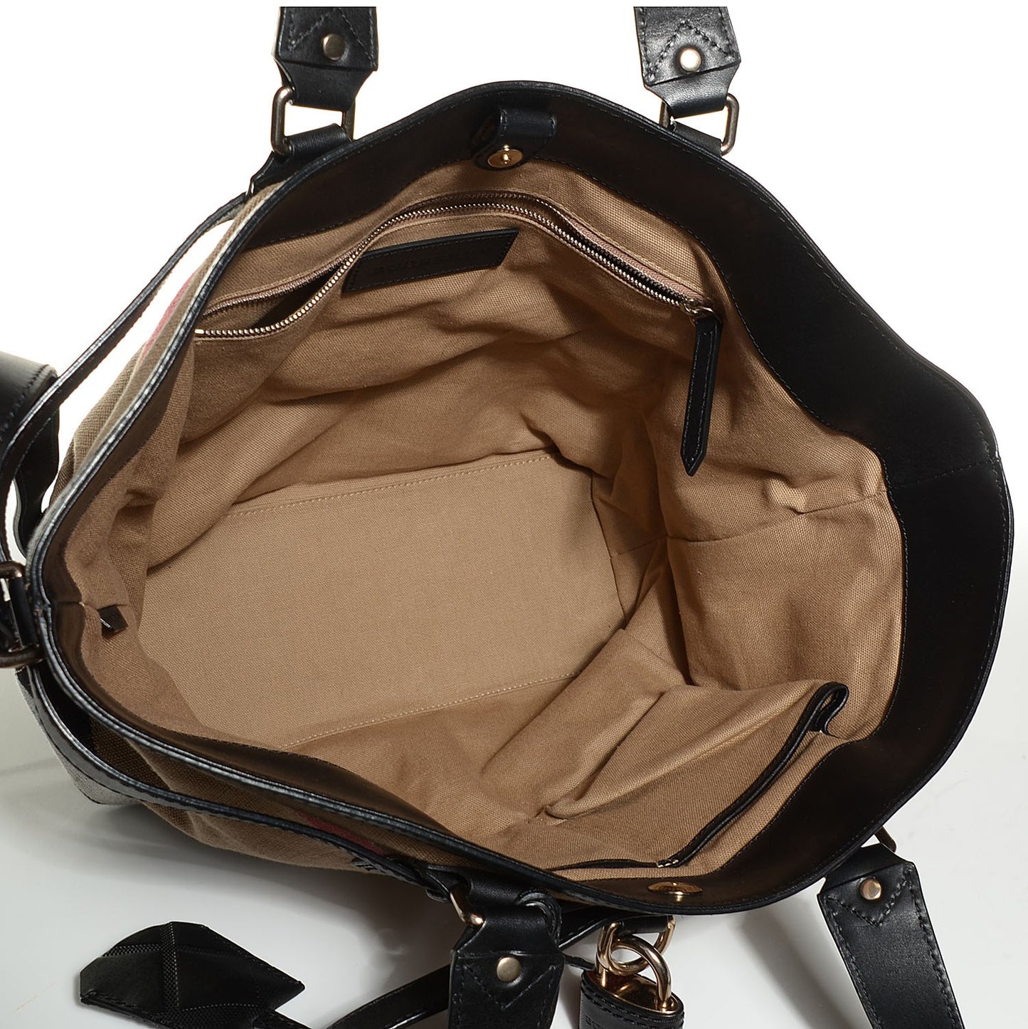 Canvas Mega Check Medium Traveler Tote Black