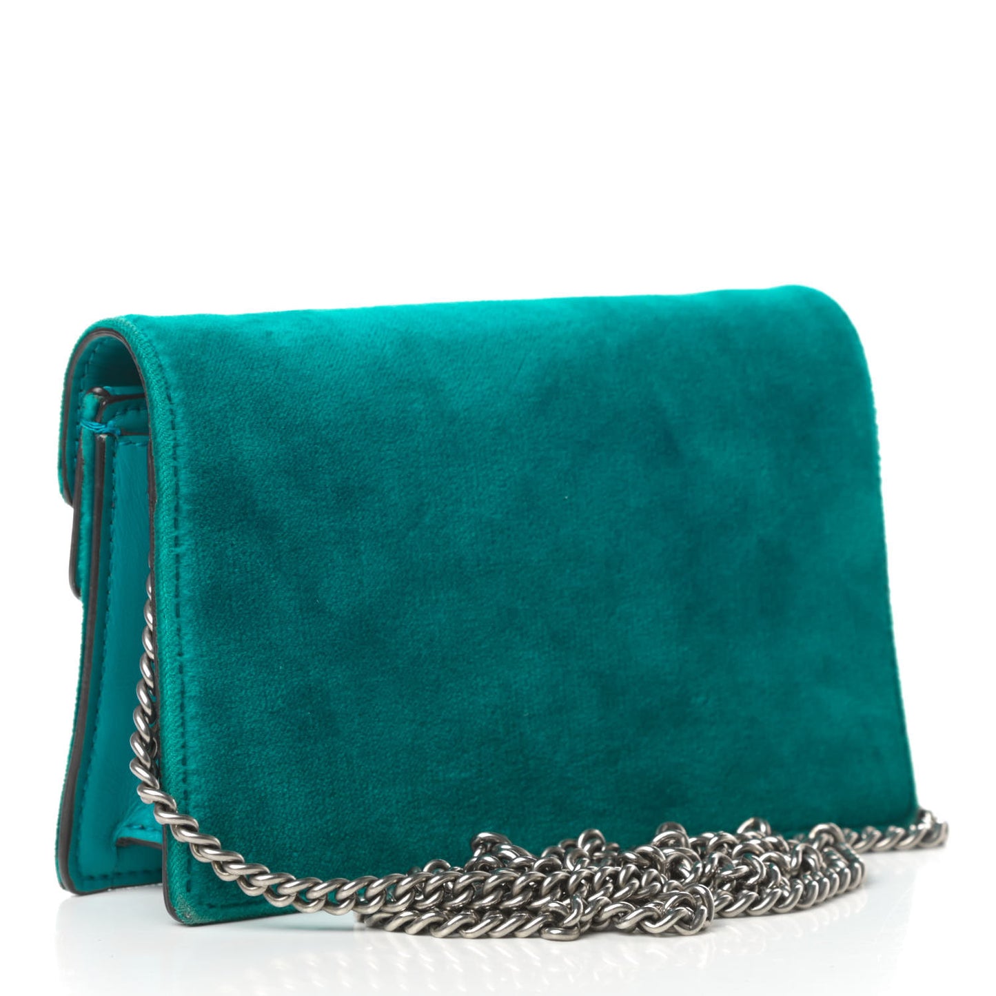 Velvet Super Mini Dionysus Shoulder Bag Pavone Cyan