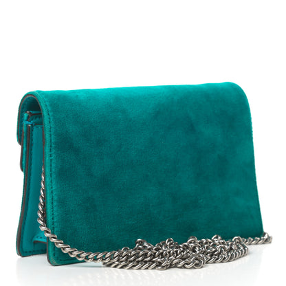 Gucci Velvet Super Mini Dionysus Shoulder Bag Pavone Cyan 3 of 11