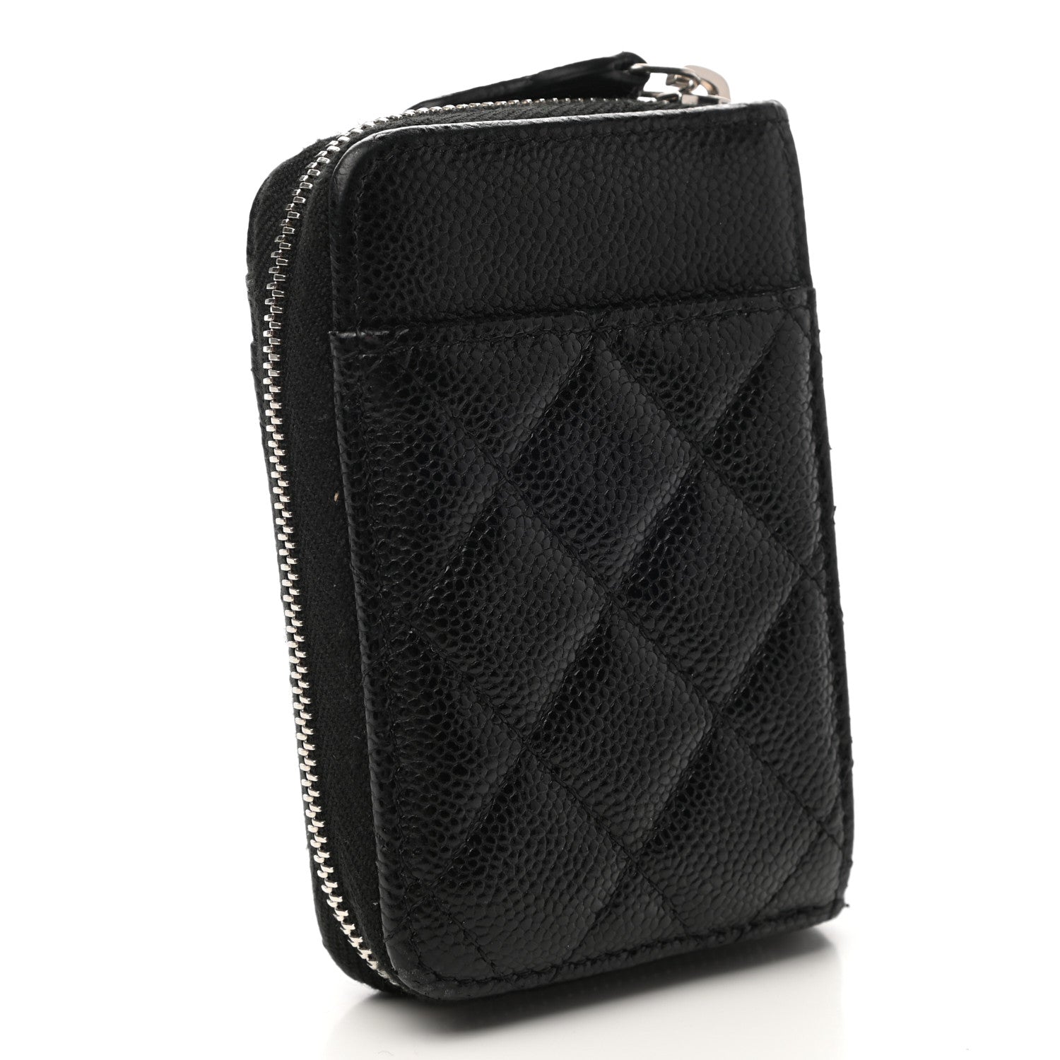 Chanel Caviar Quilted Zip Card Holder Black 3 of 8