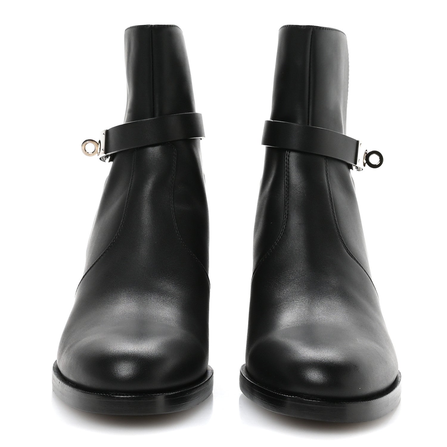 Hermes Calfskin Frenchie 50 Ankle Boots 37.5 Black 3 of 9