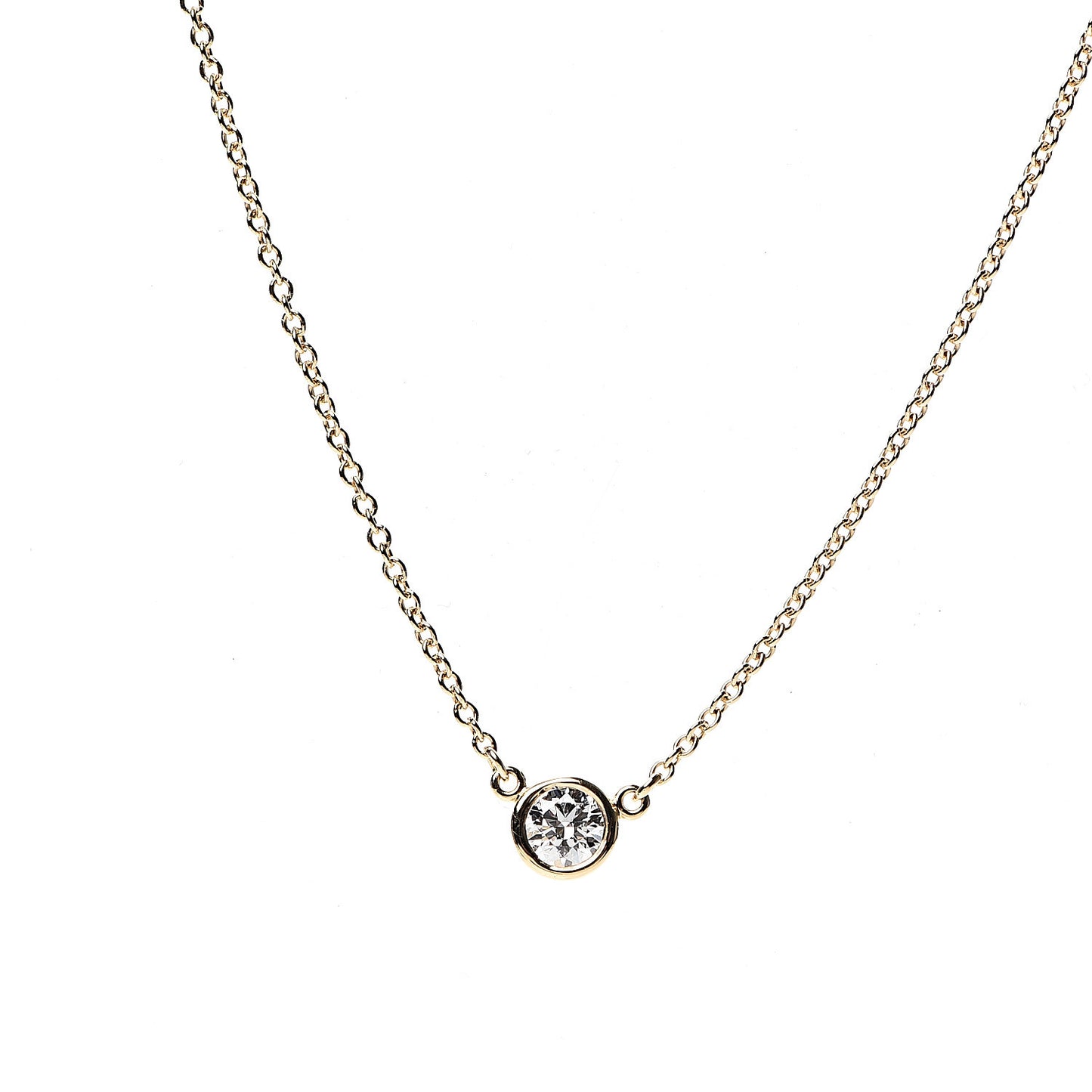 18K Yellow Gold Diamond .19ct Elsa Peretti Diamonds by the Yard Pendant Necklace