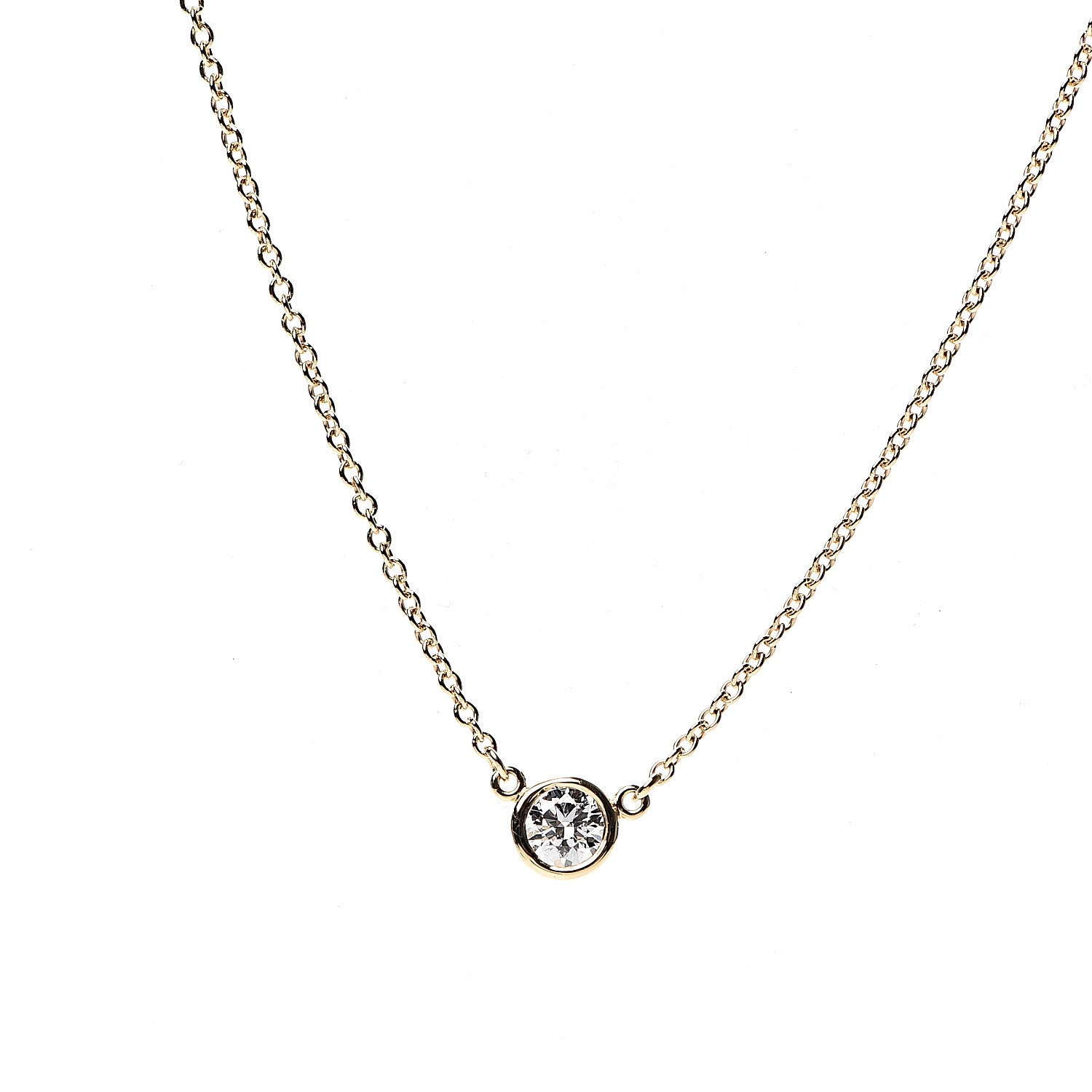 Tiffany 18K Yellow Gold Diamond .19ct Elsa Peretti Diamonds by the Yard Pendant Necklace 3 of 6