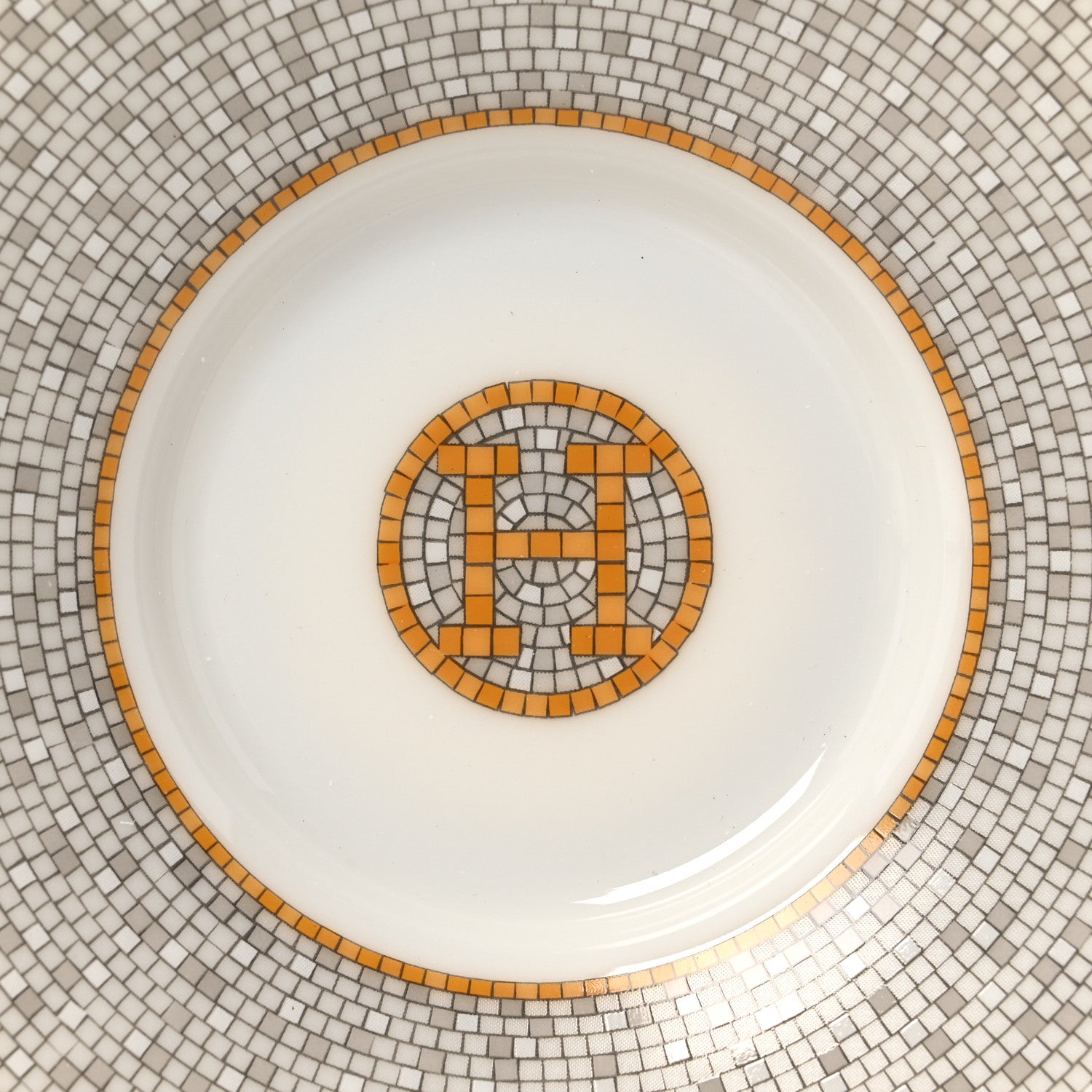 Hermes Porcelain Mosaique Au 24 Gold Coffee Cup and Saucer Set of 2 8 of 12