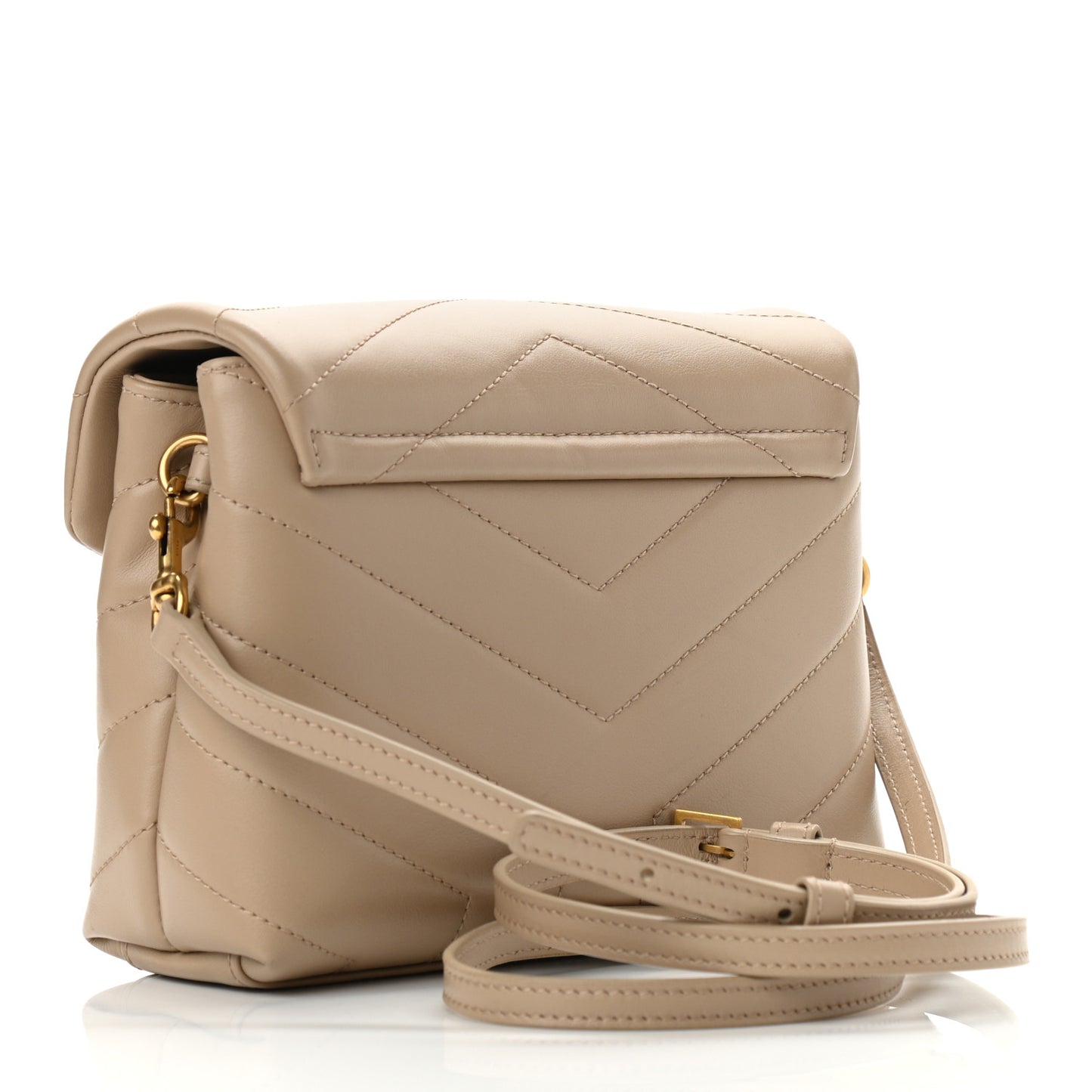 Calfskin Y Quilted Monogram Toy Loulou Crossbody Bag Dark Beige
