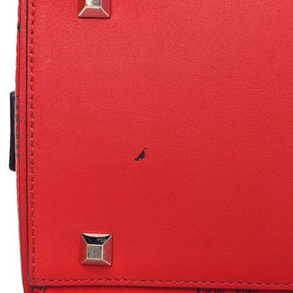 MCM Visetos Medium Essential Boston Bag Red 13 of 14
