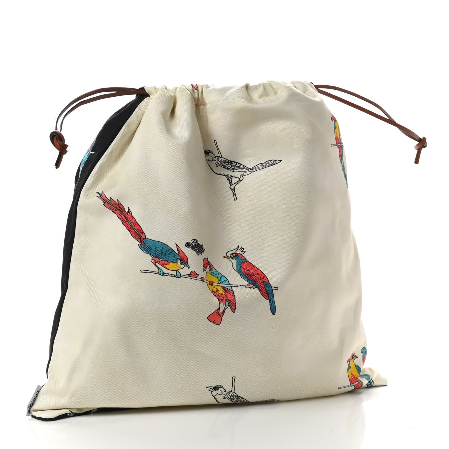 Canvas Parrot Paula's Ibiza Drawstring Pouch Black Ecru