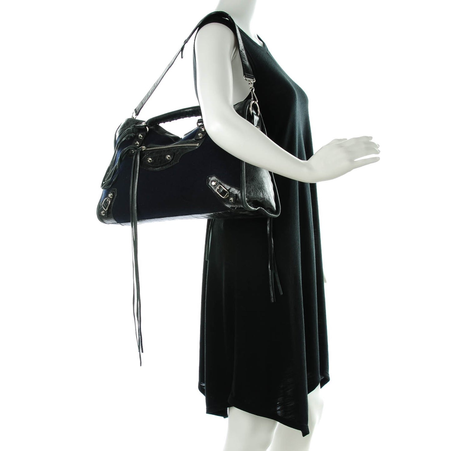 Chevre Wool Classic Silver Hardware City Black