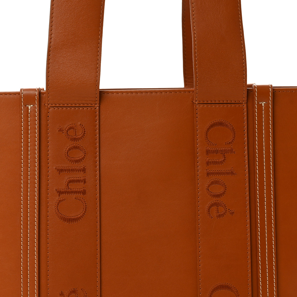 Calfskin Medium Woody Tote Caramel