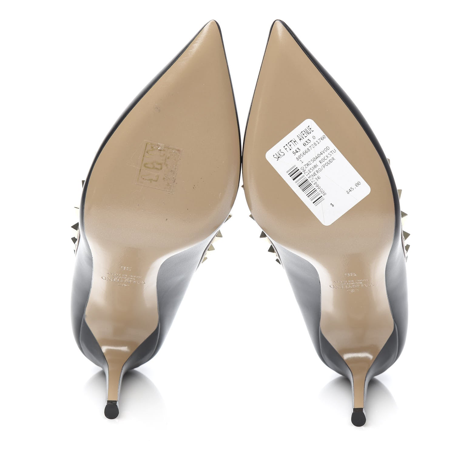 Valentino Garavani Calfskin Rockstud 85mm Pumps 36 Black Poudre 5 of 8