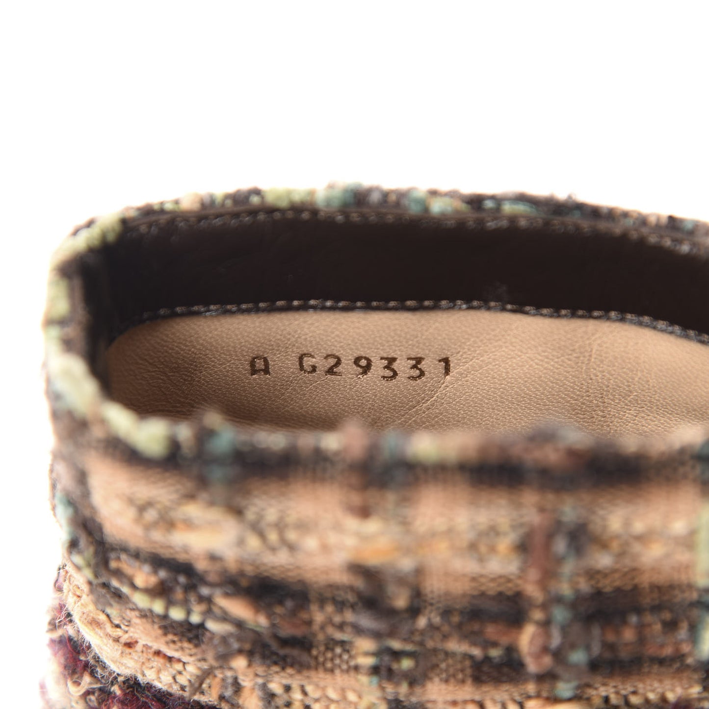 Tweed Pointed Toe CC Short Boots 36.5 Multicolor
