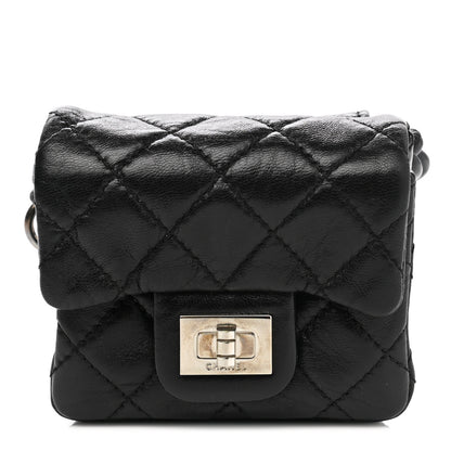 Chanel Calfskin Quilted 2.55 Ankle Wrist Bag Black 1 of 8