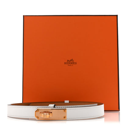 Hermes Epsom Kelly Belt White 5 of 5