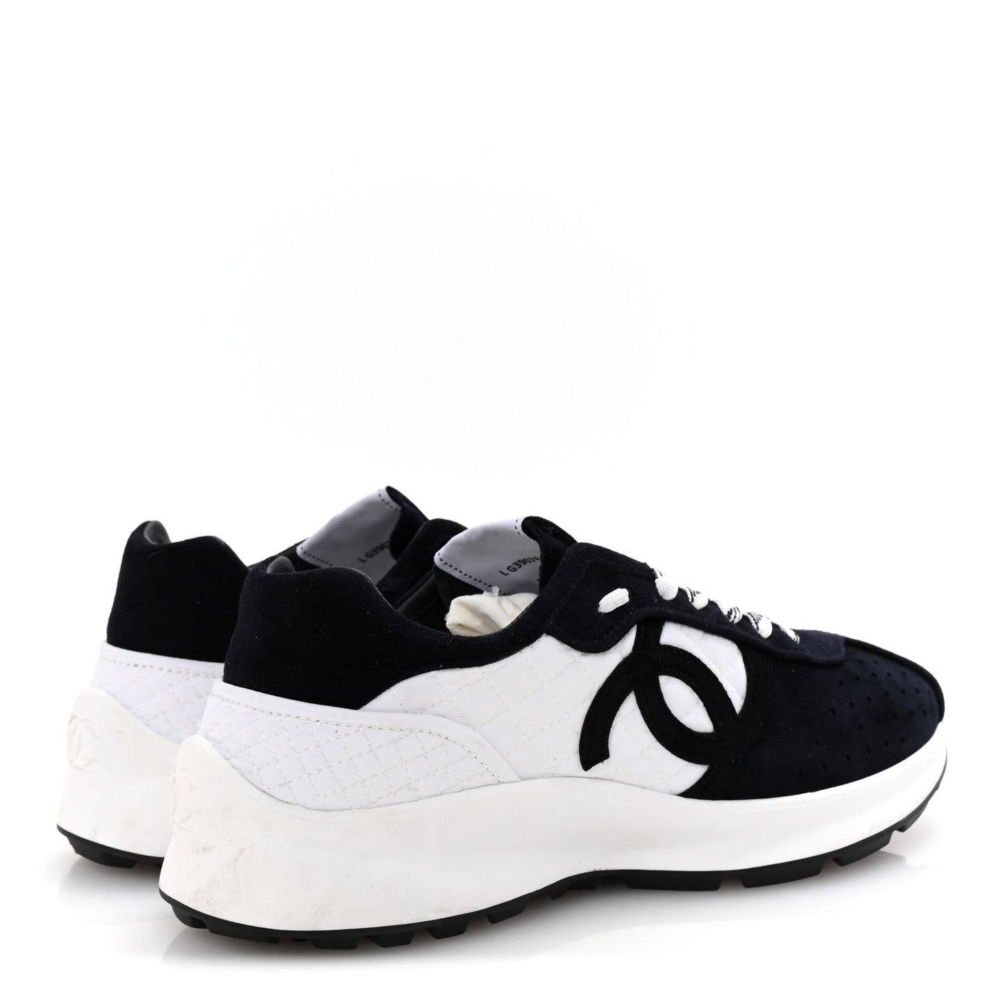 Fabric Suede Kidskin CC Sneakers 39 Dark Navy White