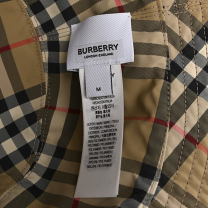 Burberry Cotton Gabardine Vintage Check Reversible Bucket Hat M Black Sand 14 of 14