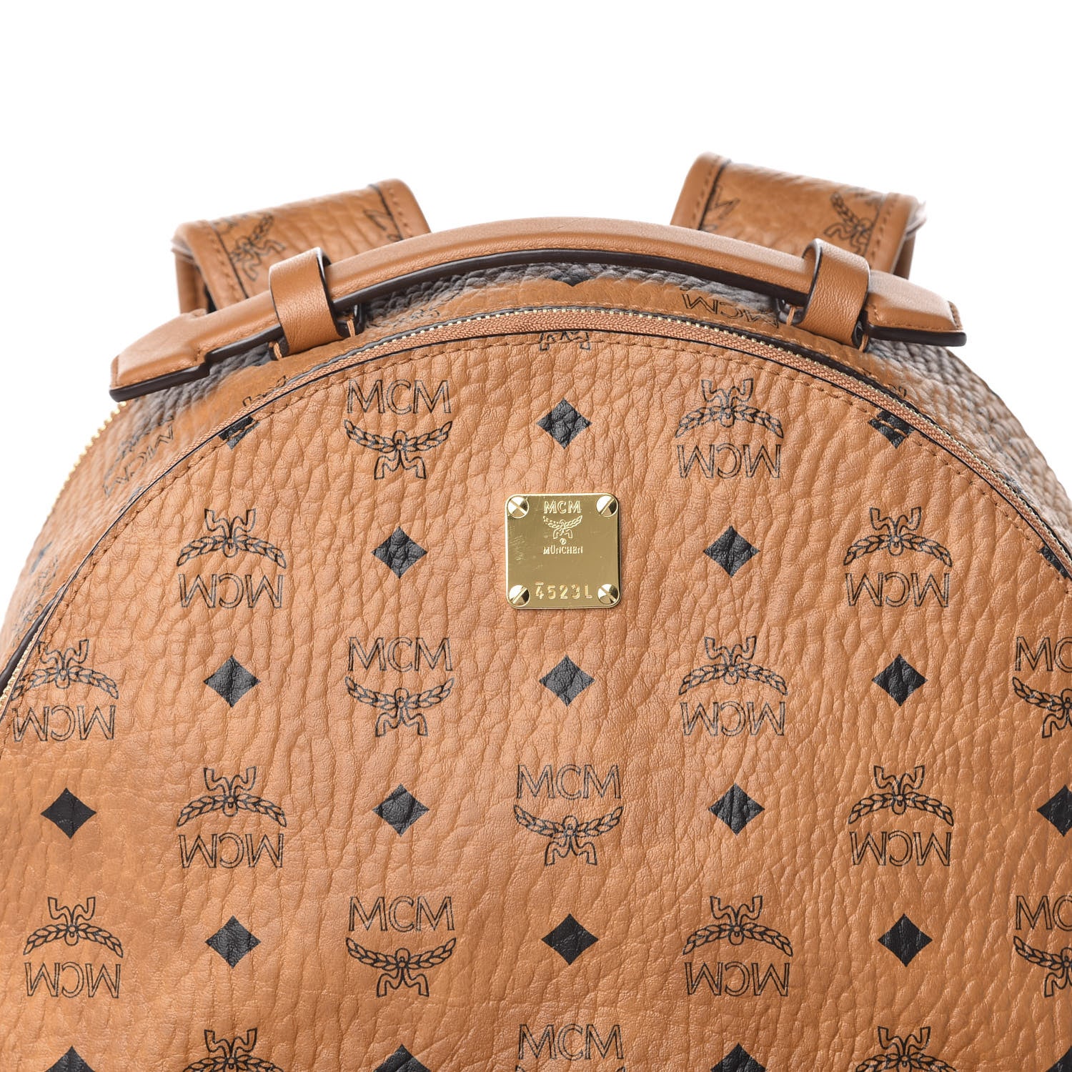 MCM Visetos Mens Medium Stark Backpack Cognac 7 of 7
