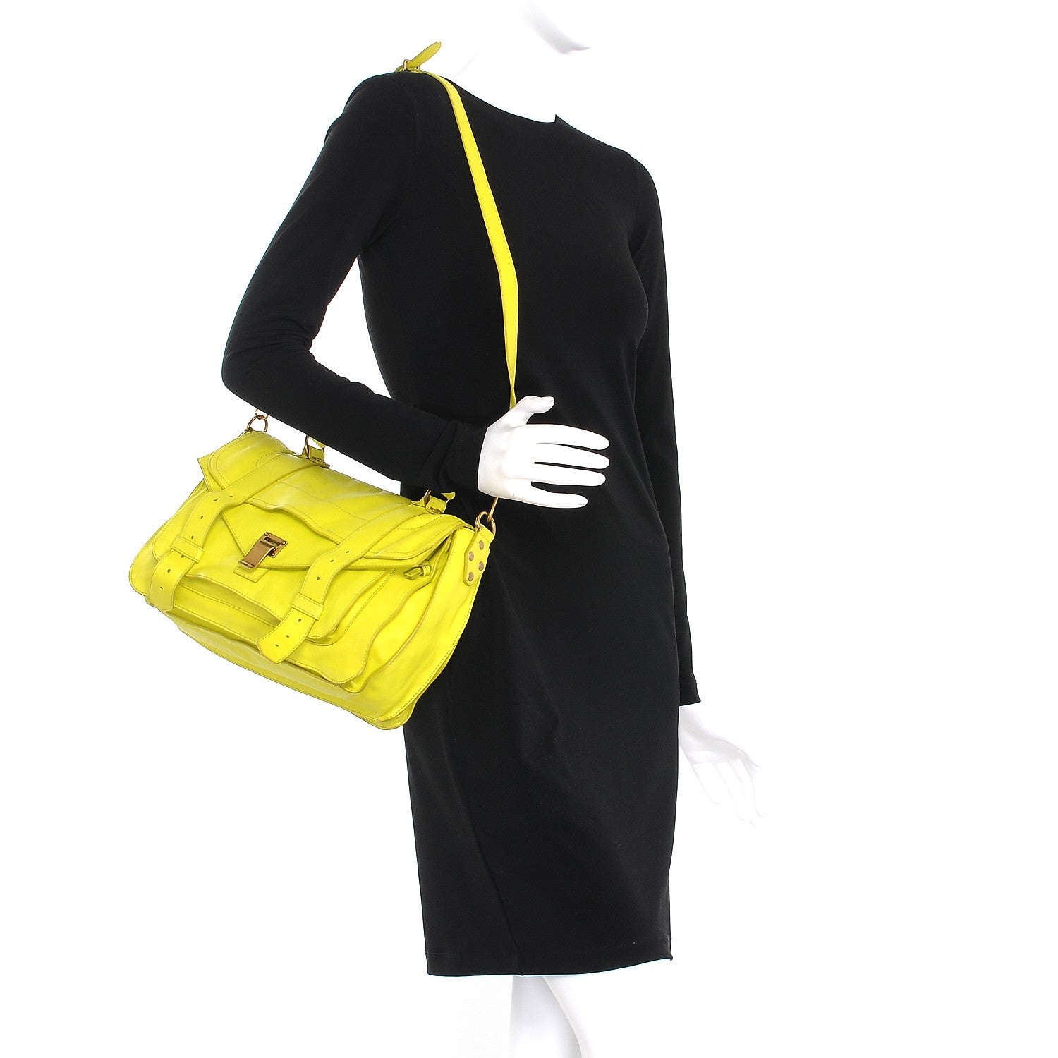 Proenza Schouler Lambskin Medium PS1 Satchel Citron 2 of 10