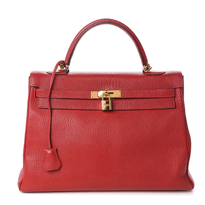 Hermes Chevre De Coromandel Kelly Retourne 35 Rouge Vif 1 of 32
