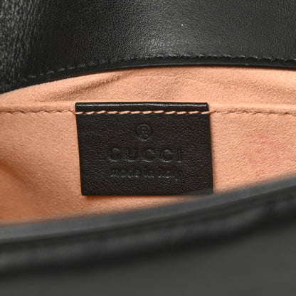 Gucci Calfskin Matelasse Mini GG Marmont Shoulder Bag Black 6 of 12