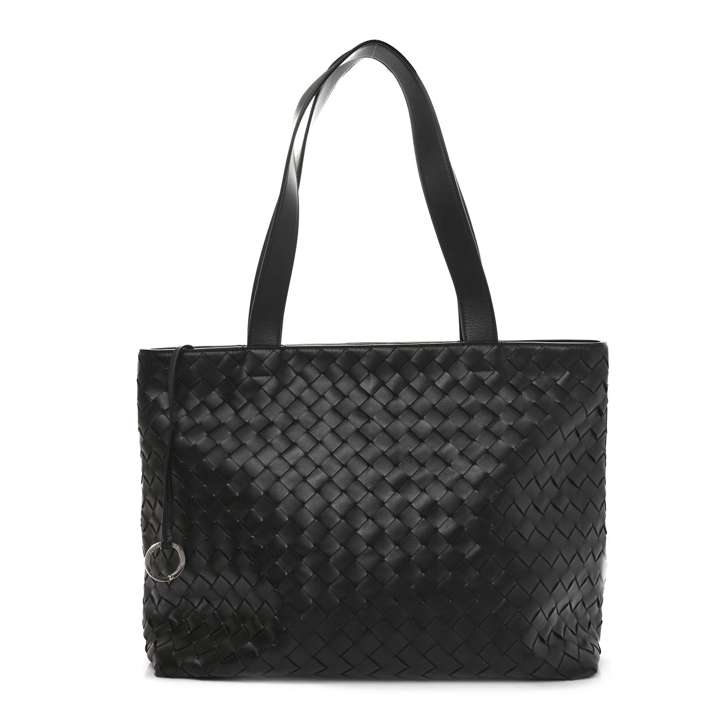 Calfskin Intrecciato Zipped Tote Black