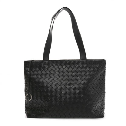 Bottega Veneta Calfskin Intrecciato Zipped Tote Black 1 of 9