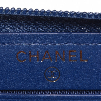 Chanel Caviar Quilted Small Boy Zip Around Wallet Dark Blue 6 of 9