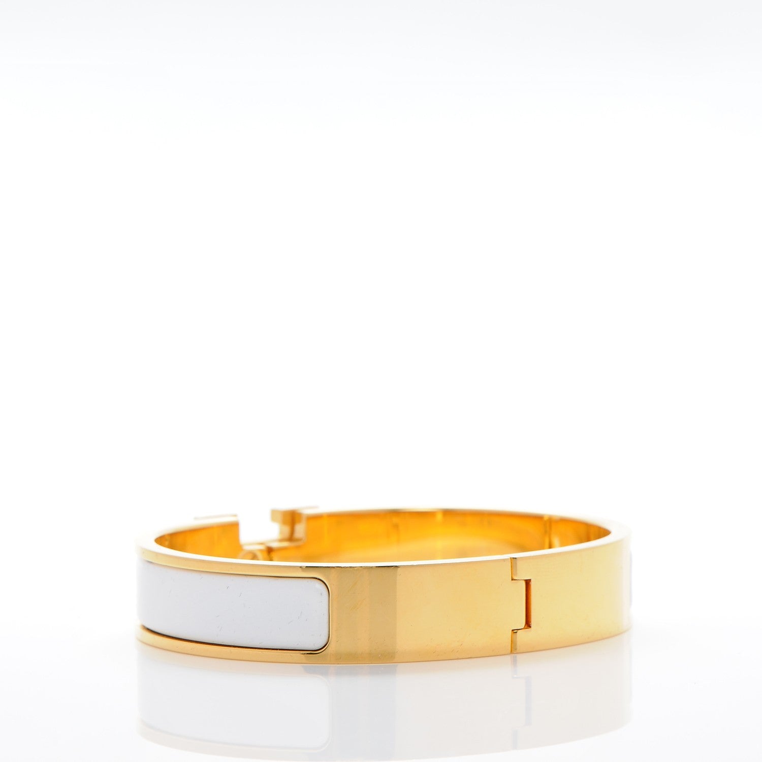 Hermes Enamel Narrow Clic Clac H Bracelet GM White 3 of 4