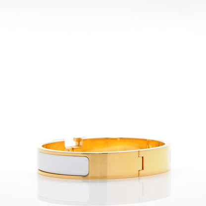 Hermes Enamel Narrow Clic Clac H Bracelet GM White 3 of 4