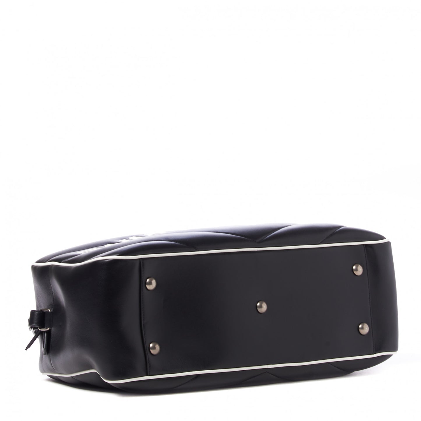 Calfskin Medium Miles Logo Bowler Duffel Bag Black