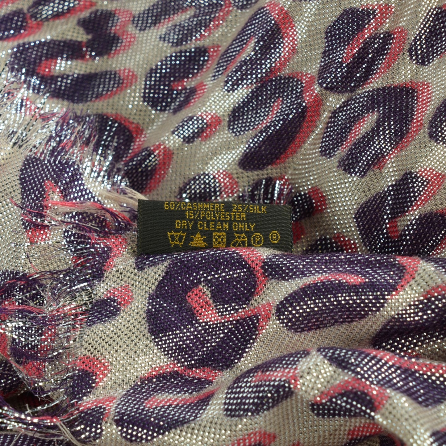 Cashmere Silk Leopard Disco Etole Stole