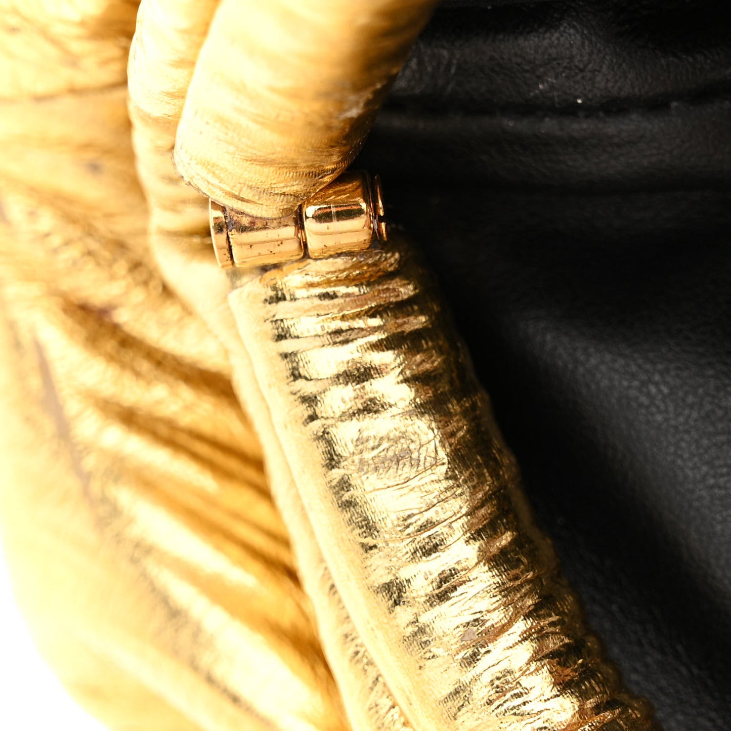 Metallic Bark Calfskin The Mini Pouch Gold