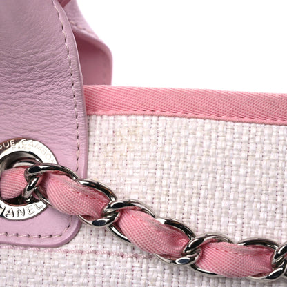 Chanel Woven Straw Raffia Medium Deauville Tote Pink 10 of 13