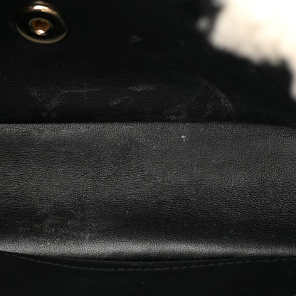 Chanel Shearling Lambskin Large Fluffy Tartan Single Flap White Black 11 of 13