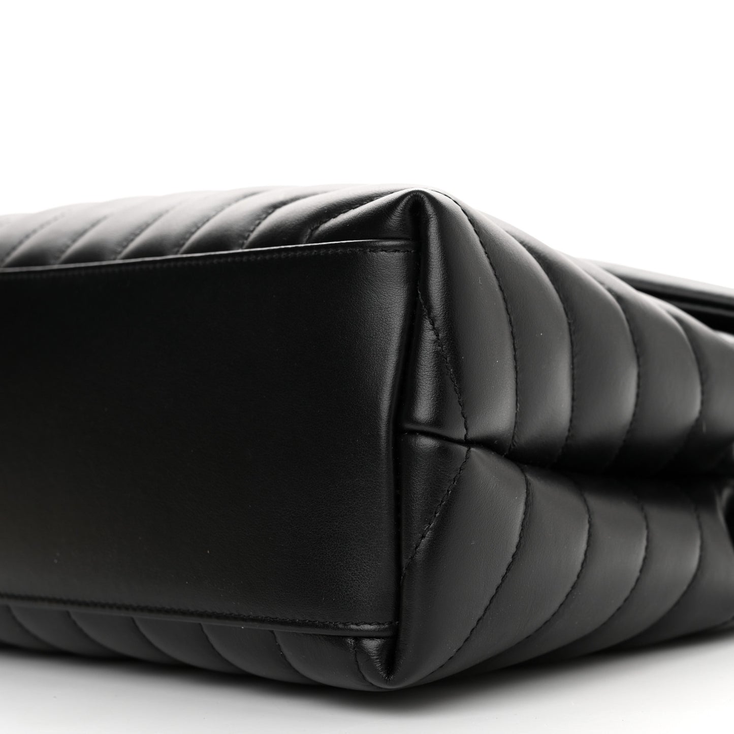 Calfskin Y Quilted Monogram Monochrome Medium Loulou Chain Satchel Black