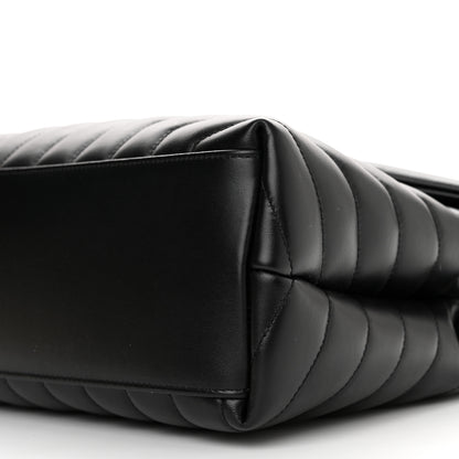 Saint Laurent Calfskin Y Quilted Monogram Monochrome Medium Loulou Chain Satchel Black 9 of 10