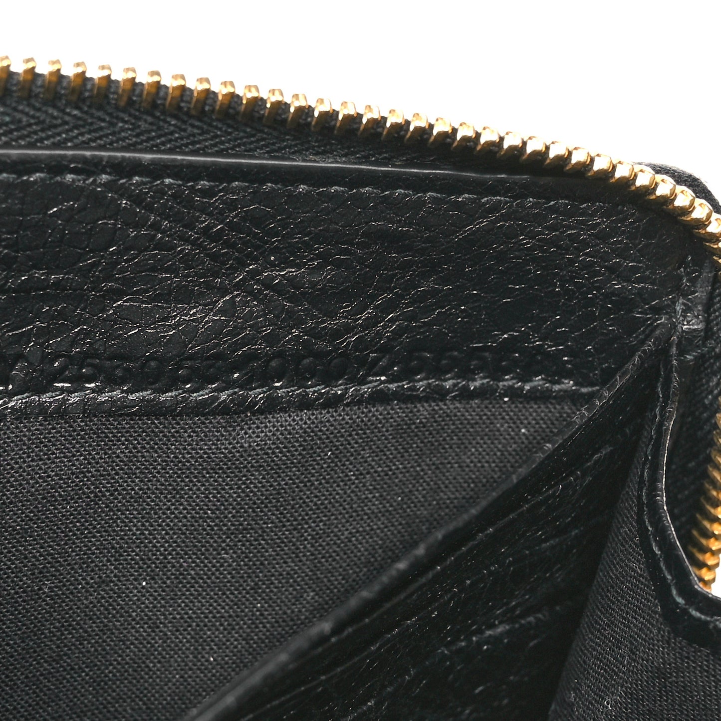 Agneau Classic Gold Hardware Continental Zip Around Wallet Black