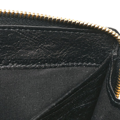 Balenciaga Agneau Classic Gold Hardware Continental Zip Around Wallet Black 8 of 8