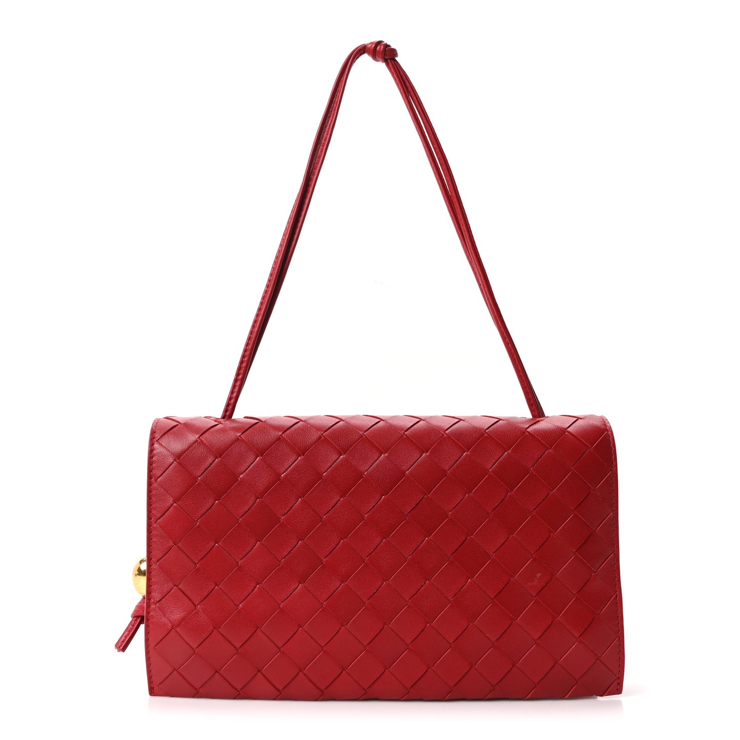 Nappa Intrecciato Trio Pouch On Strap Red